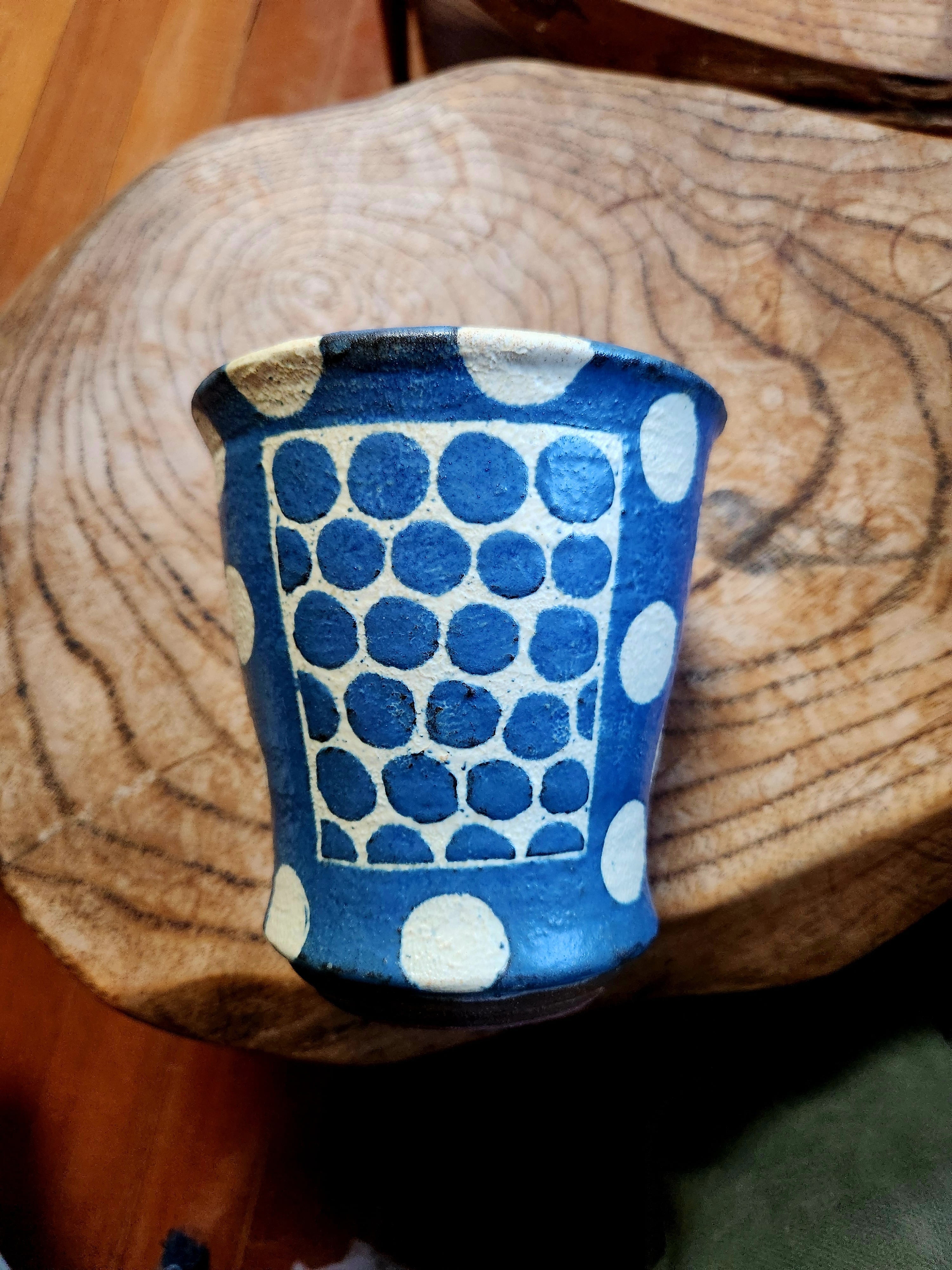 2種類のドット模様のスープカップ | 陶芸工房かみや公式オンラインショップ