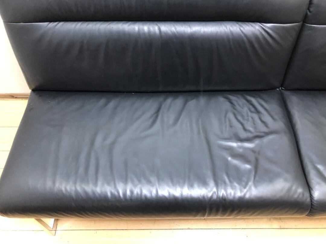 JOOP! ヨープ himolla ヒモラ ドイツ製 本革 3人掛けソファ ブラック