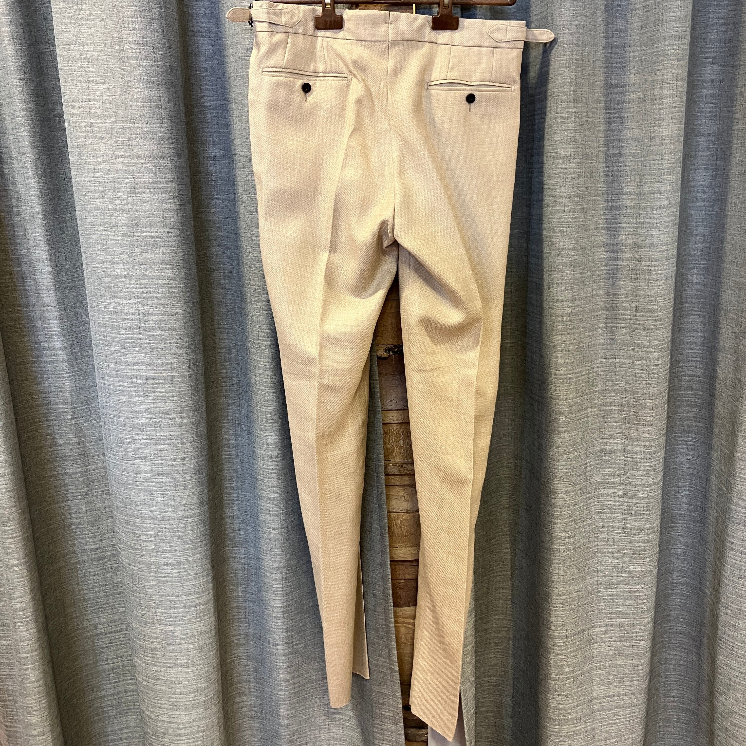 J7431美品 ティトアレグレット サイドアジャスタースラックスリネンスーツ44 TITO ALLEGRETTO WOOL/SILK/LINEN SUIT《46》 | safarionline
