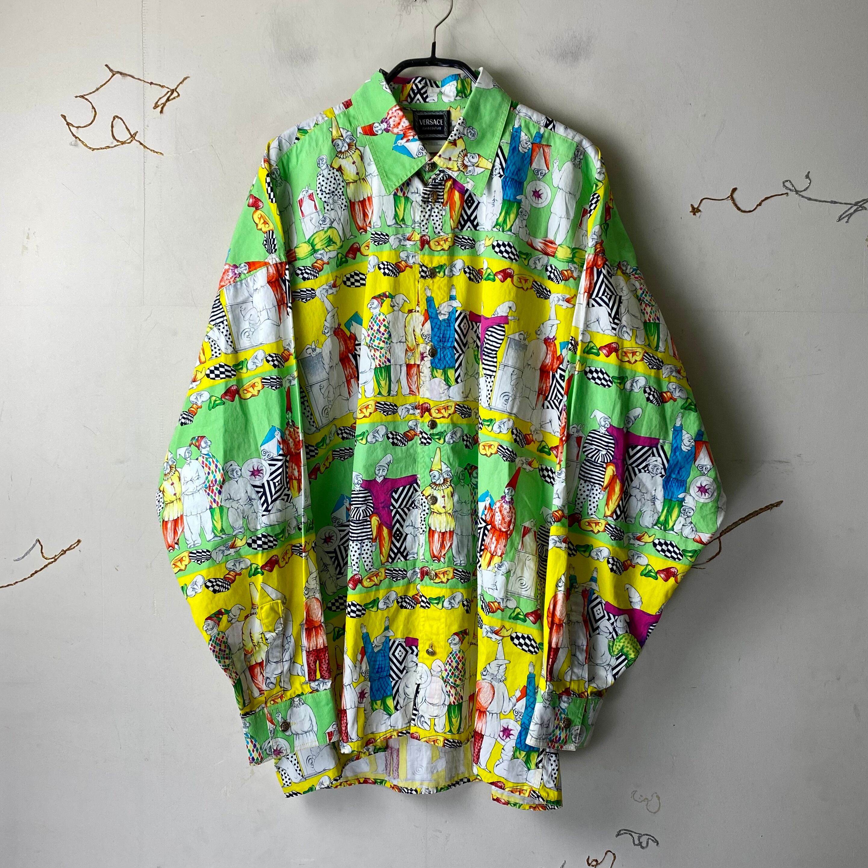 vintage VERSACE JEANS COUTURE clown pattern cotton shirt | NOIR ONLINE