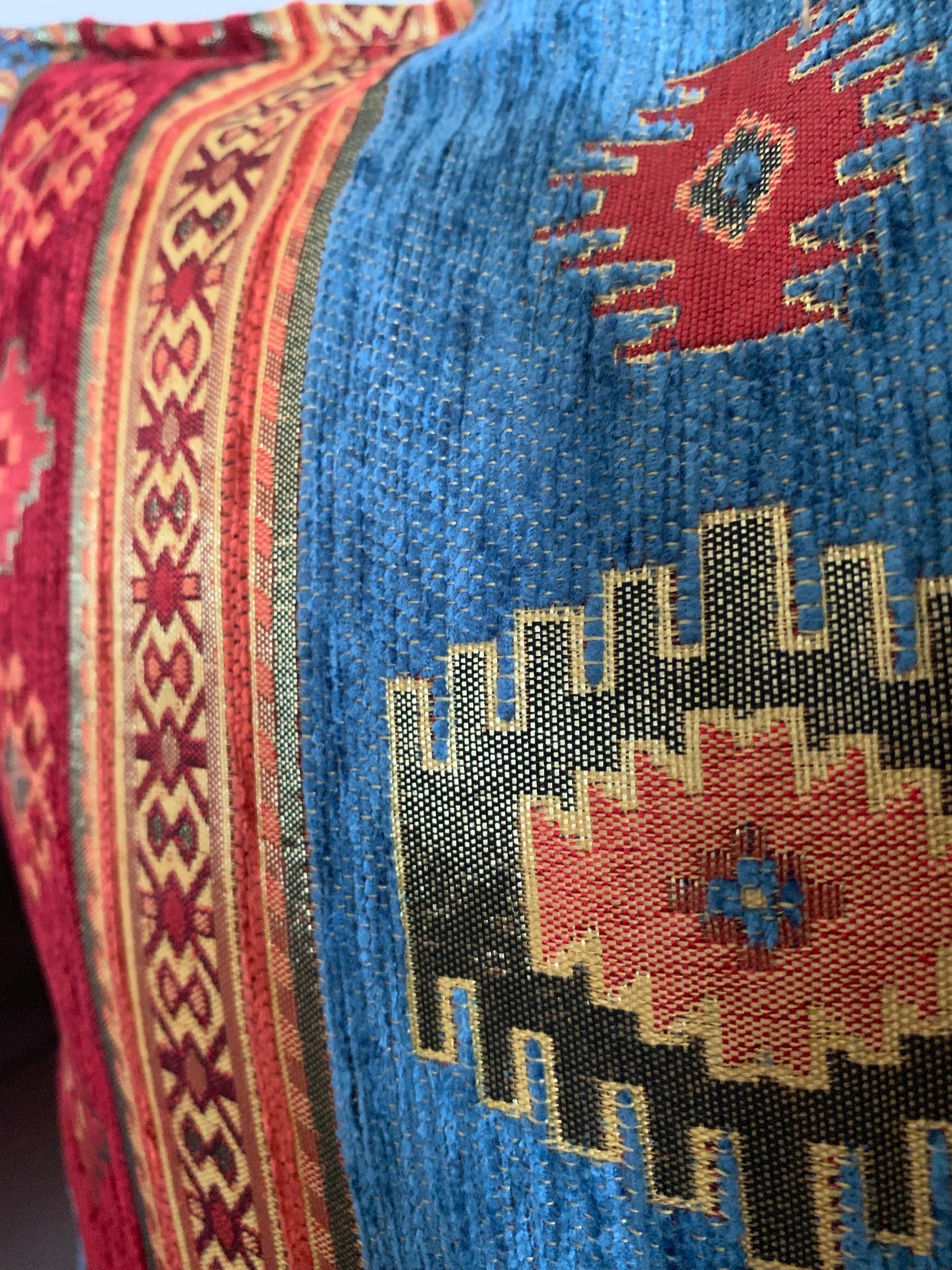 トルコタッセル付きシェニールクッションカバー