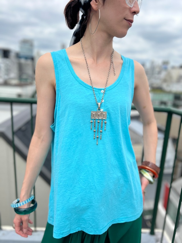 Vintage turquoise cotton tank top