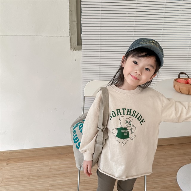 《取寄》 クマさんプリントカットソー （全２色） ADBB 韓国子供服 テディベア