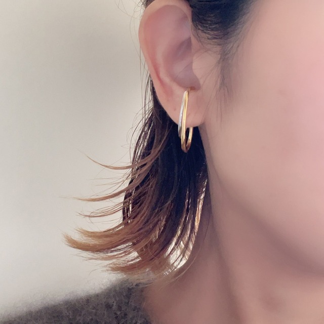 S925【両耳用】 Double Line Ear cuff