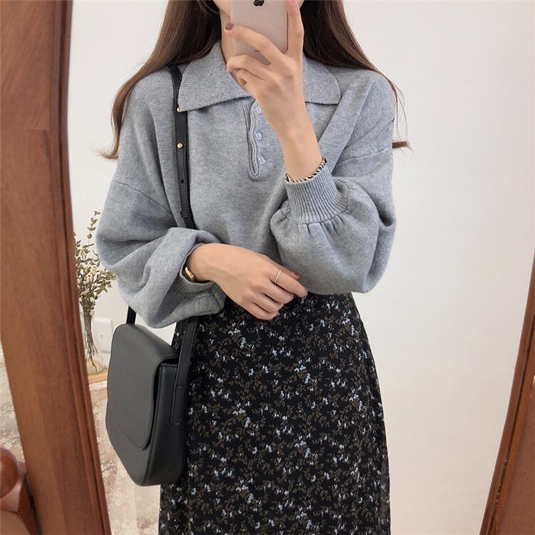 2020秋と冬の新しいレトロヘッジネット赤いセーターの女性のアウター長袖の緩い野生のセータートップ クレセントシティ66443075025