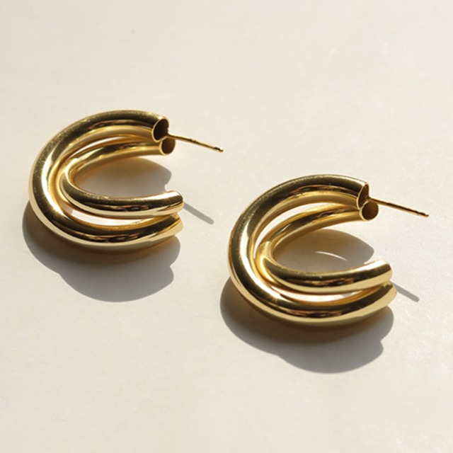 silver925 doublering pierce