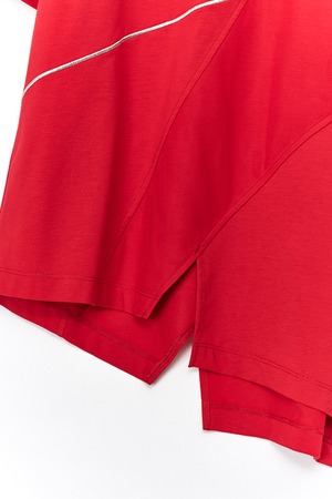 アウラアイラ AULA AILA SHEER LAYERED EMBROIDERY LINE T-SHIRT