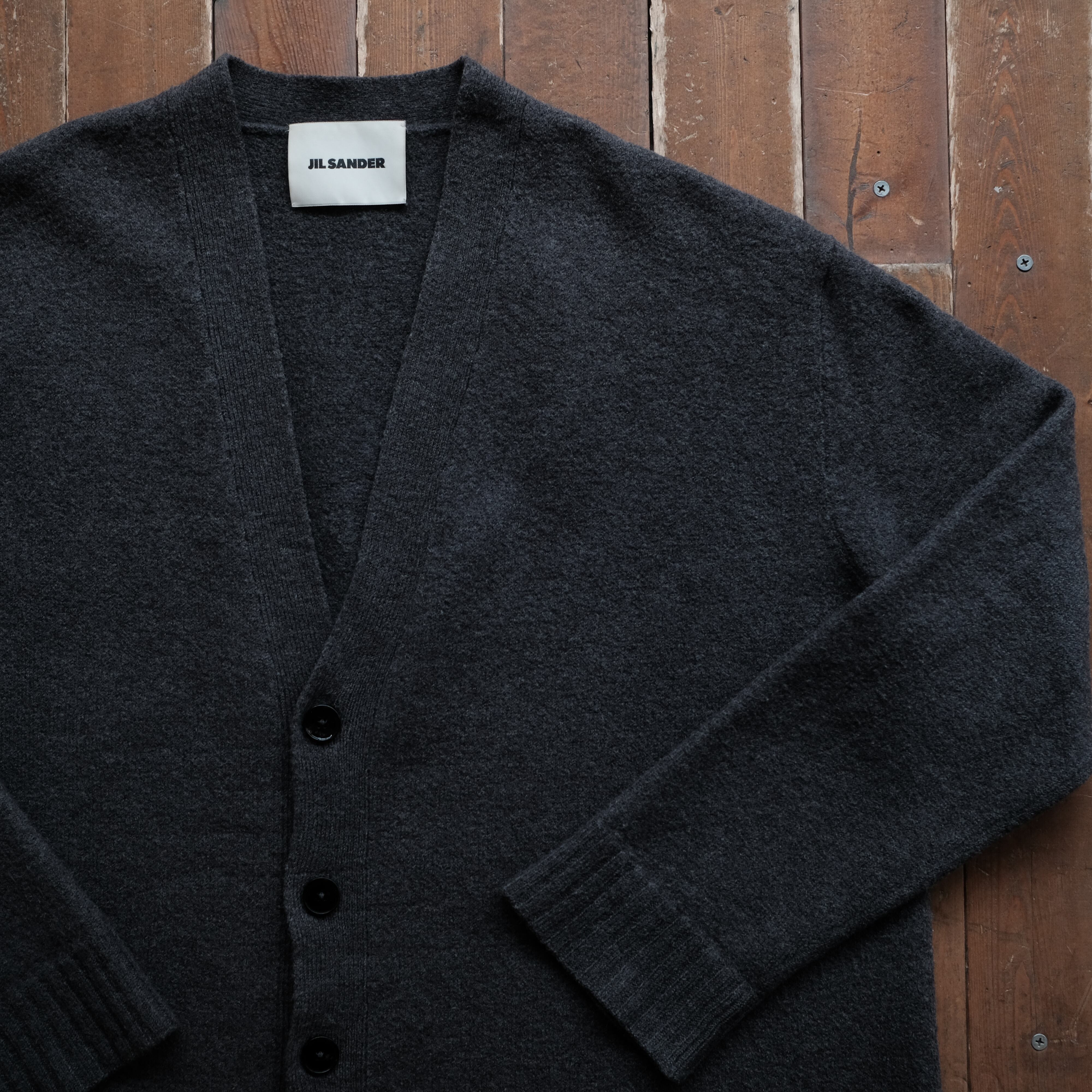 JIL SANDER 24AW MERINO BOILED WOOL CARDIGAN | safarionline