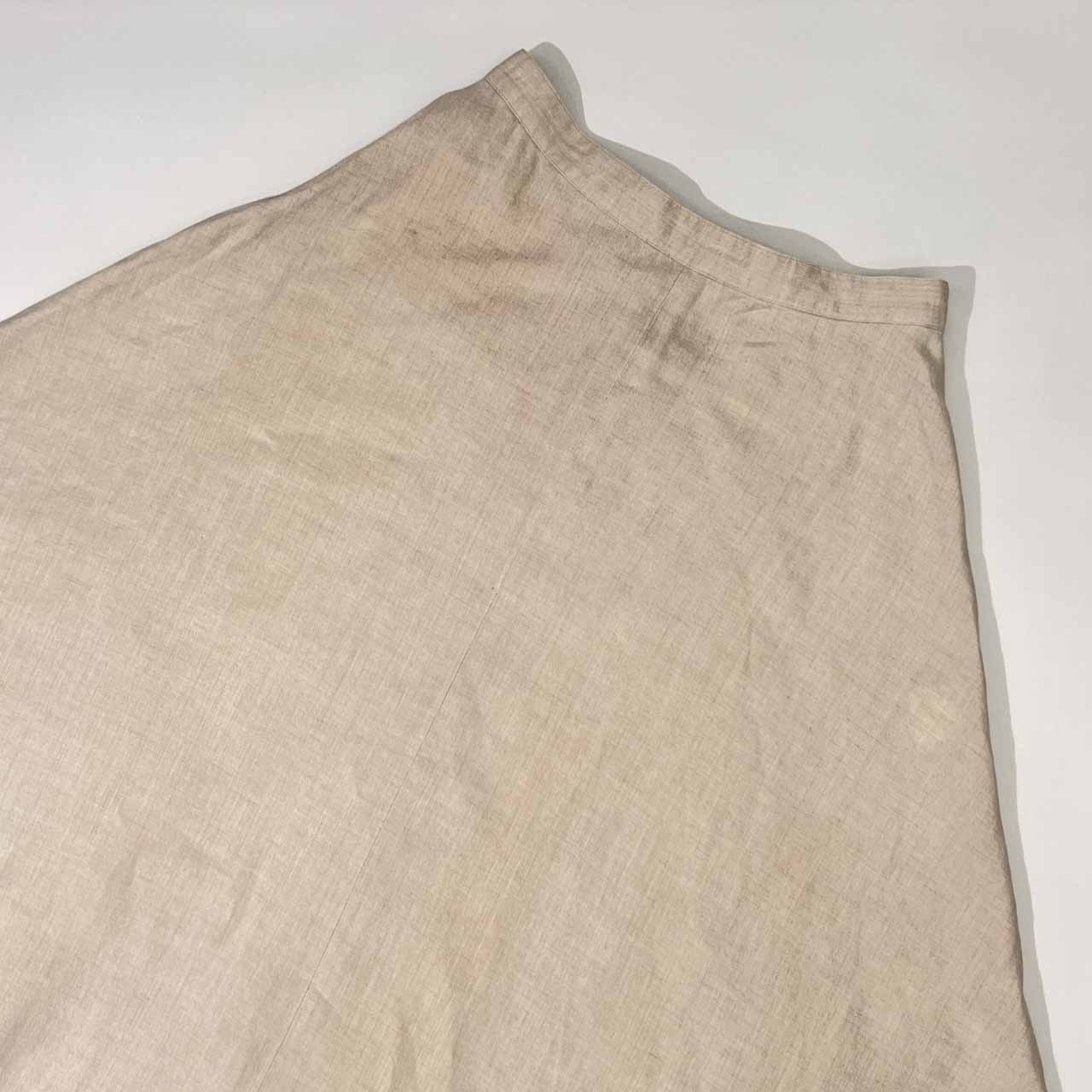 リネン100% Mademoiselle NON NON マドモアゼルノンノン 台形 スカート L/ベージュ系 レディース