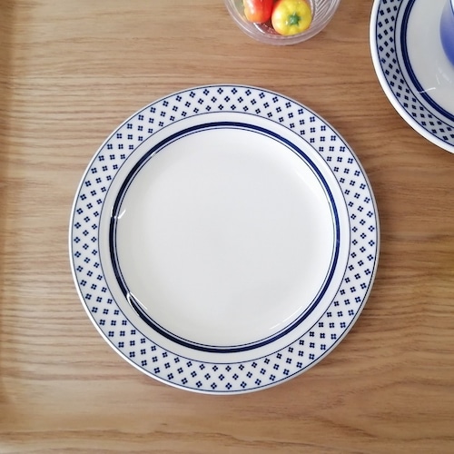 カントリークリーク(青)　ケーキ皿　丸皿20cm　カントリーサイド　カフェ食器　かわいいお皿　業務用食器
