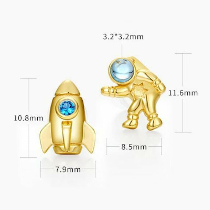 宇宙飛行士と宇宙船のピアスで、宇宙の魅力を身に纏おう！0200 | Vary