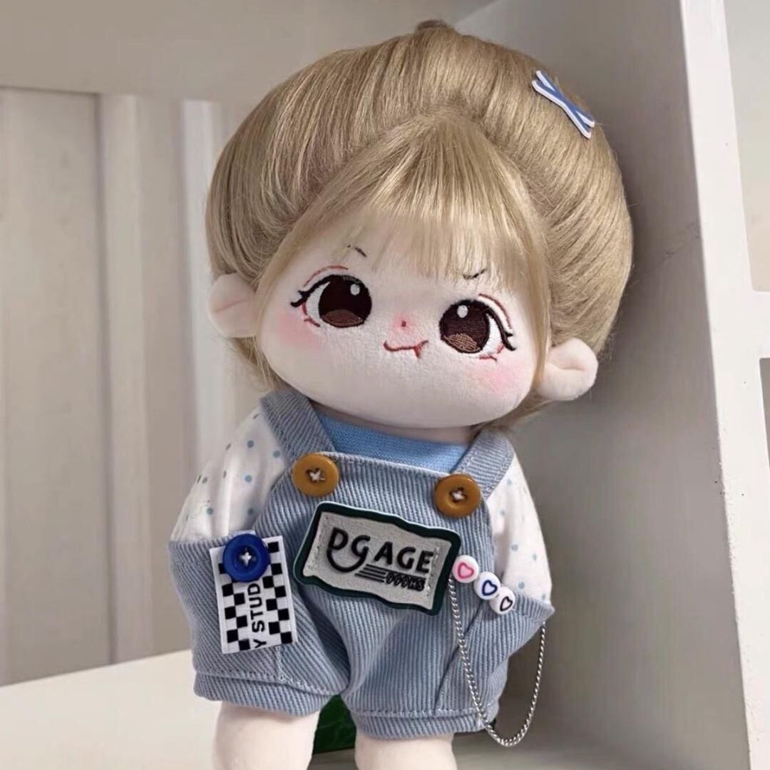 ドール服 ハンドメイド 赤ちゃん オーバーオール つけ襟 4点セット 