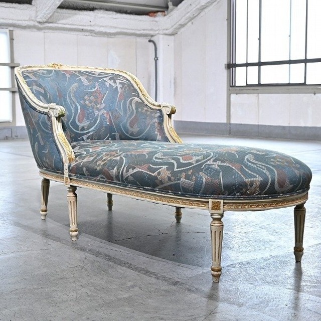 フランス アンティーク デイベット ルイ16世様式 1人掛け シングル カウチソファ リビング ホテル ロビー 広間 サロン ブティック 書斎