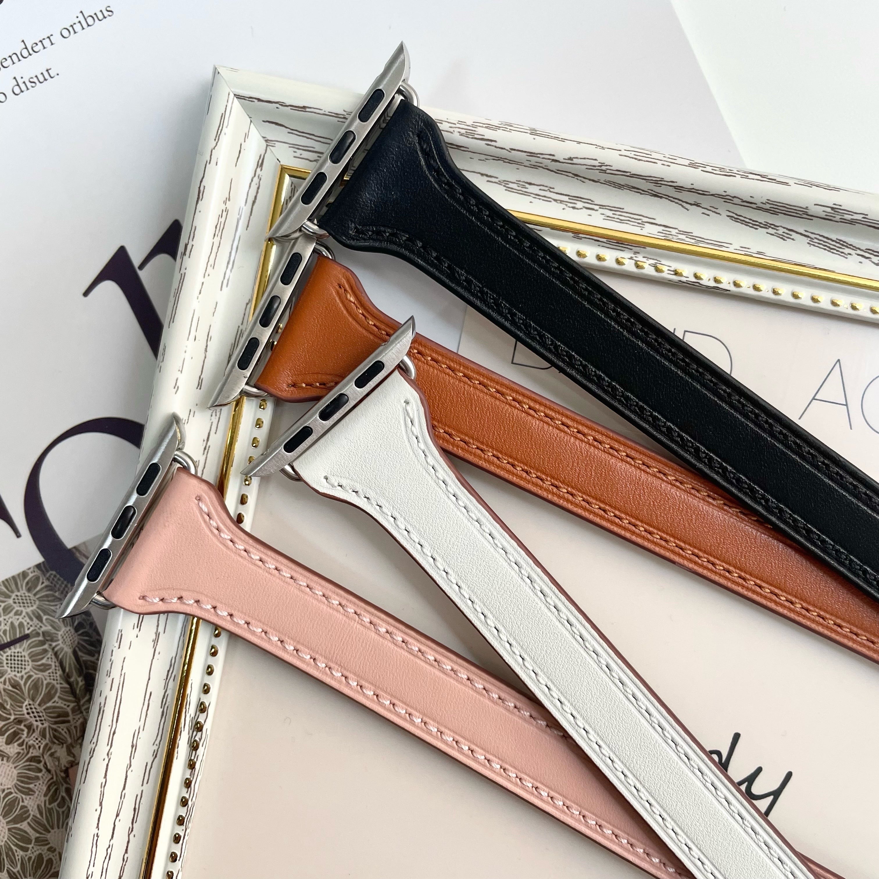 2395 Apple Watch エルメスローズメキシコ二重レザーベルト