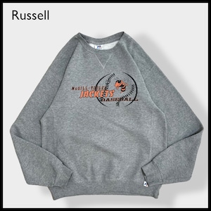 【Russell】野球チーム ベースボール ロゴ プリント スウェット トレーナー M ラッセル US古着