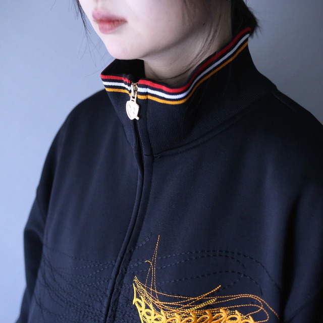 "刺繍" front design good coloring over silhouette track jacket