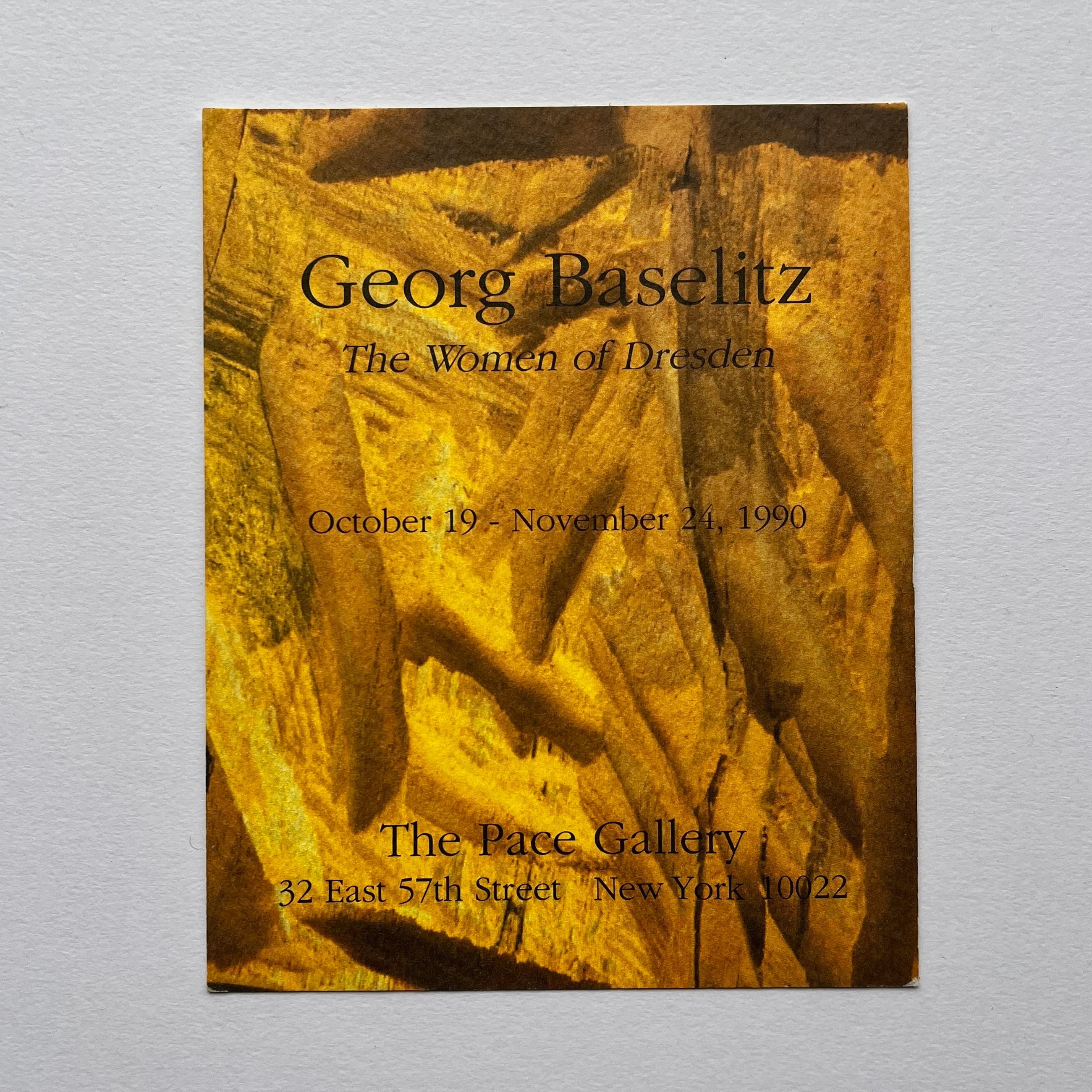 【アナウンスメント・エフェメラ】ゲオルグ・バゼリッツ  Georg Baselitz　 1990  Pace Gallery 　[310195182]