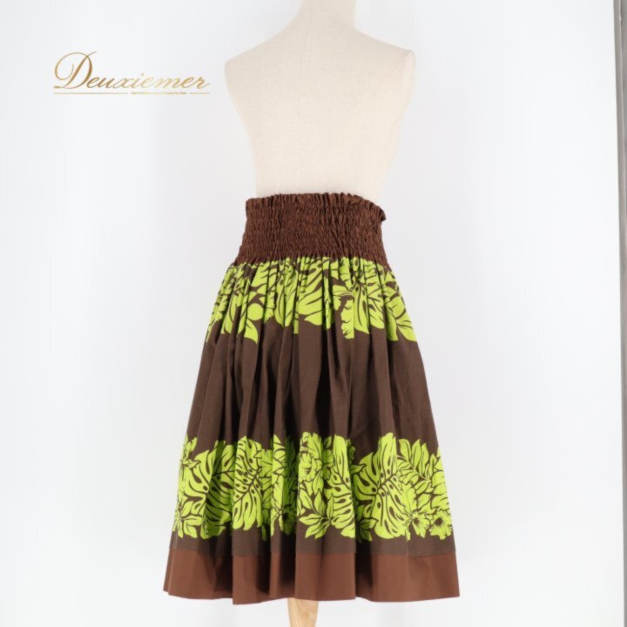 フラダンス 衣装 パウスカート ブラウン系 プアラニ 日本製 モンステラ柄 ハワイアンプリント アロハ フラ ダンス レッスン 練習 茶 黄緑 グリーン系 ハワイアンダンス レディース フラダンス スカート フレア おしゃれ 大人っぽい 上品 花柄 植物柄 フレアスカート セットアップ風 ルームウェア 部屋着 エレガント かわいい 綺麗め 柄スカート モンステラリーフ ボタニカル柄 葉っぱ柄 南国風 ハワイ挨拶 コスチューム 衣装用 ステージ衣装 発表会 文化祭 レッスン用 練習着 トレーニングウェア