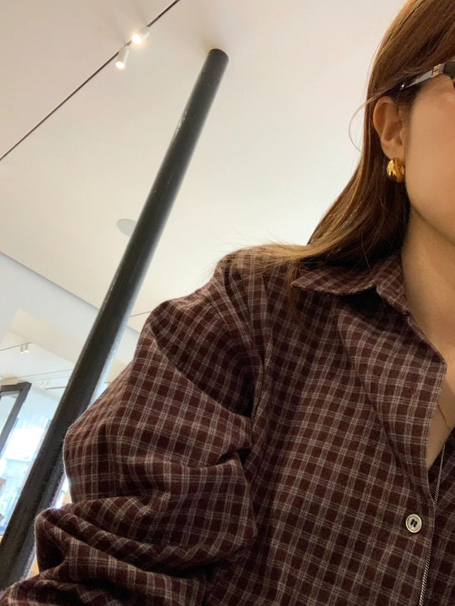 (OUNCE)  eve check shirt / 2color