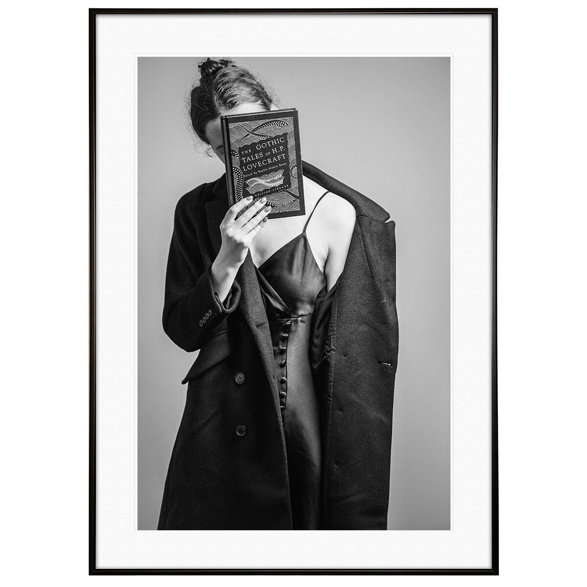 人物写真 女性 インテリア モノクロアートポスター額装 AS4163