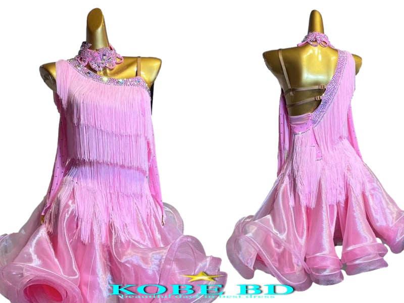 社交ダンスラテンドレス⭐️イージーオーダードレス（パステル系ピンク