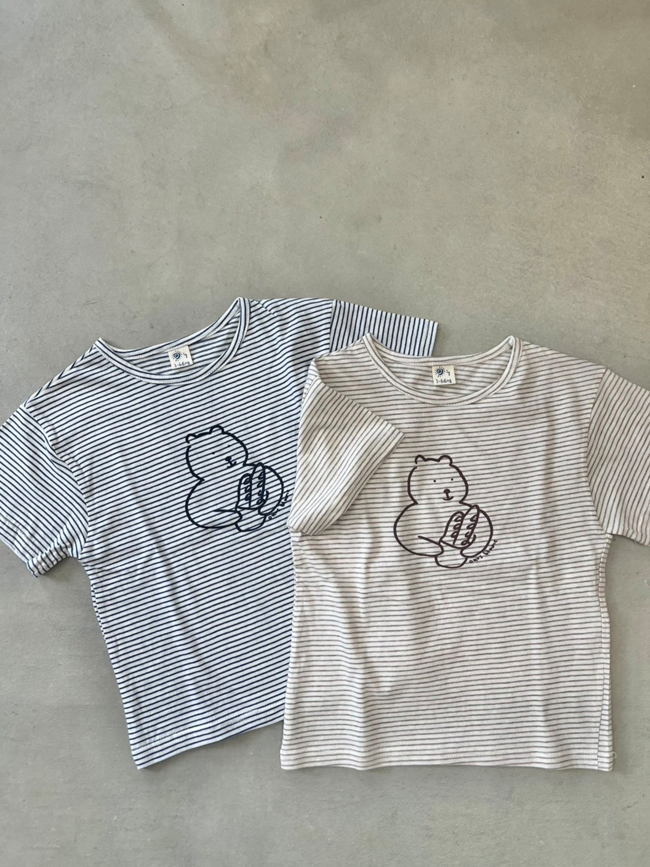 【I-bang】バゲットベア Tシャツ ネイビー 80~130cm - 4