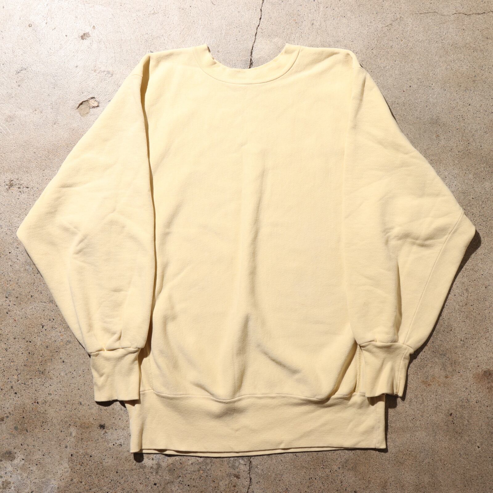 XL 完全無地 90s ペールイエロー リバースウィーブ チャンピオン 黄色 