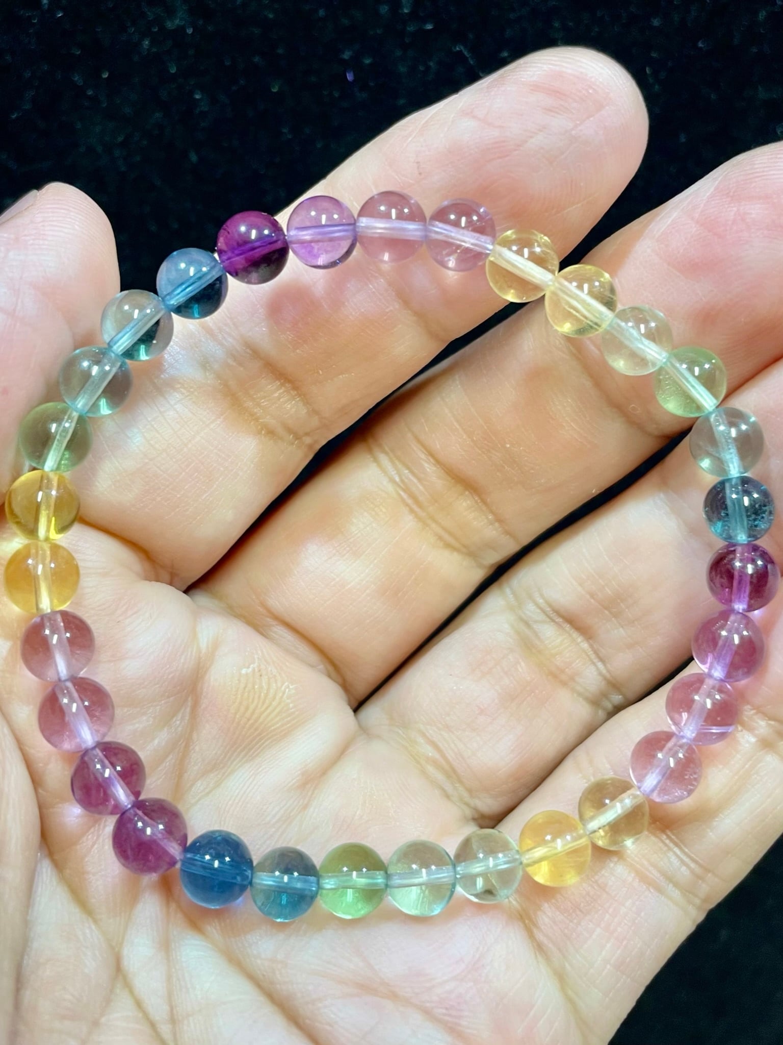 5) ハイクオリティー「マルチカラー・フローライト」ブレスレット