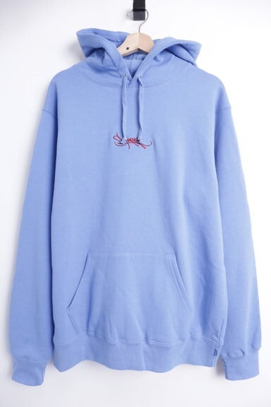 Supreme 19SS TAG LOGO HOODED SWEATSHIRT COLUMBIA BLUE LARGE 120IF  