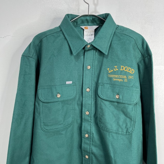 『送料無料』タグ付き未使用品 90s USA製 Carhartt シャモアクロス長袖シャツ