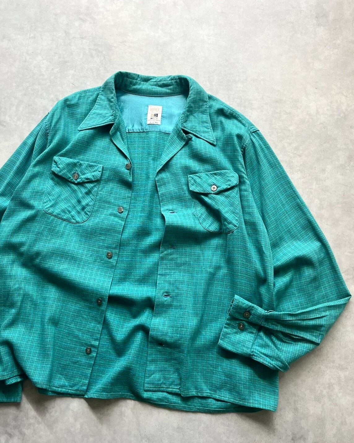 60s~ B.V.D Cotton Open Collar Shirt CANADA製