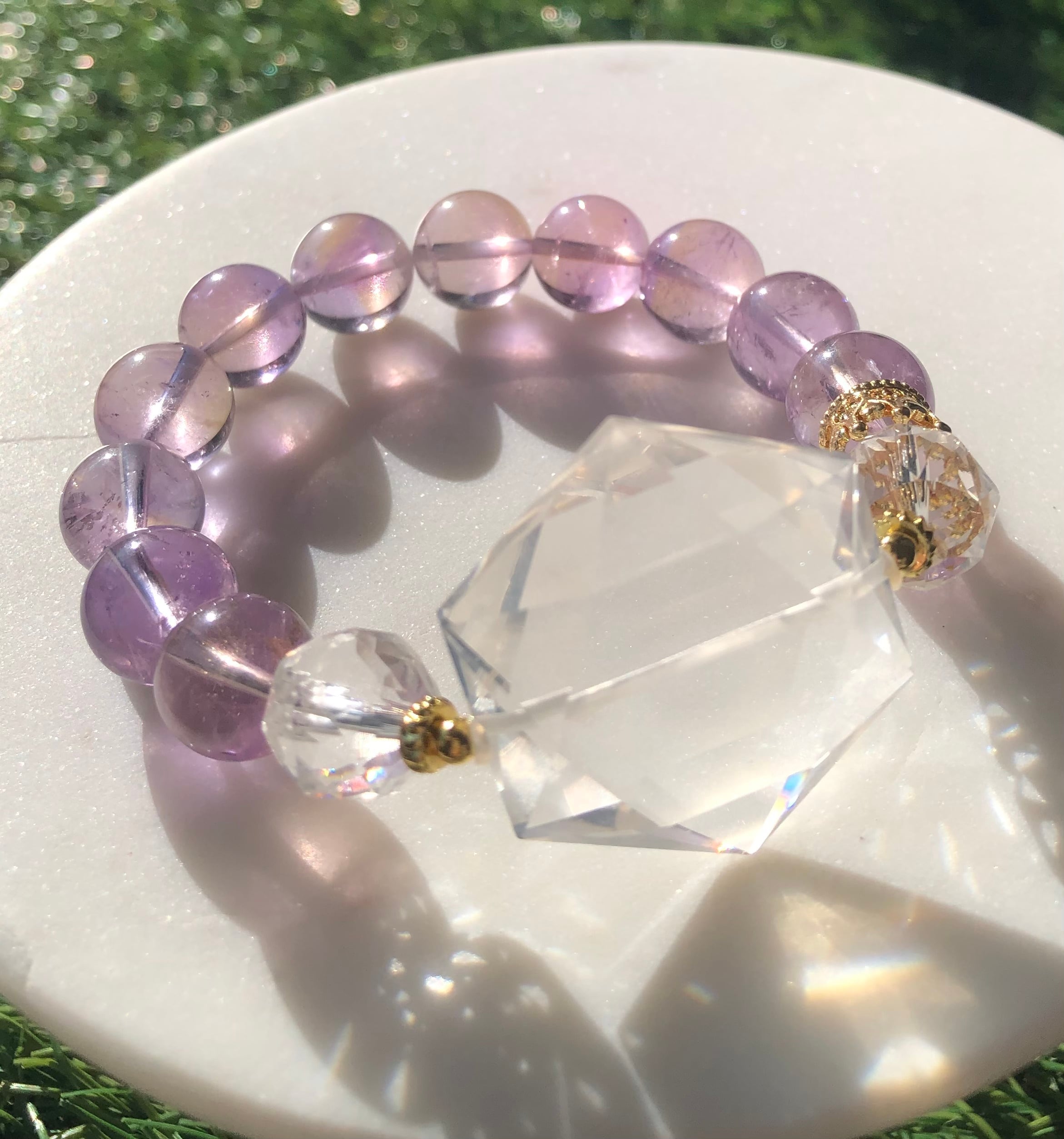 六芒星水晶×アメトリン×水晶ブレスレット 〜宇宙からのエネルギー