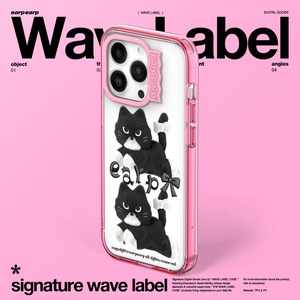 ☆もごつセレクト【earpearp】RIBBON BLACK MERO-PINK(웨이브라벨)