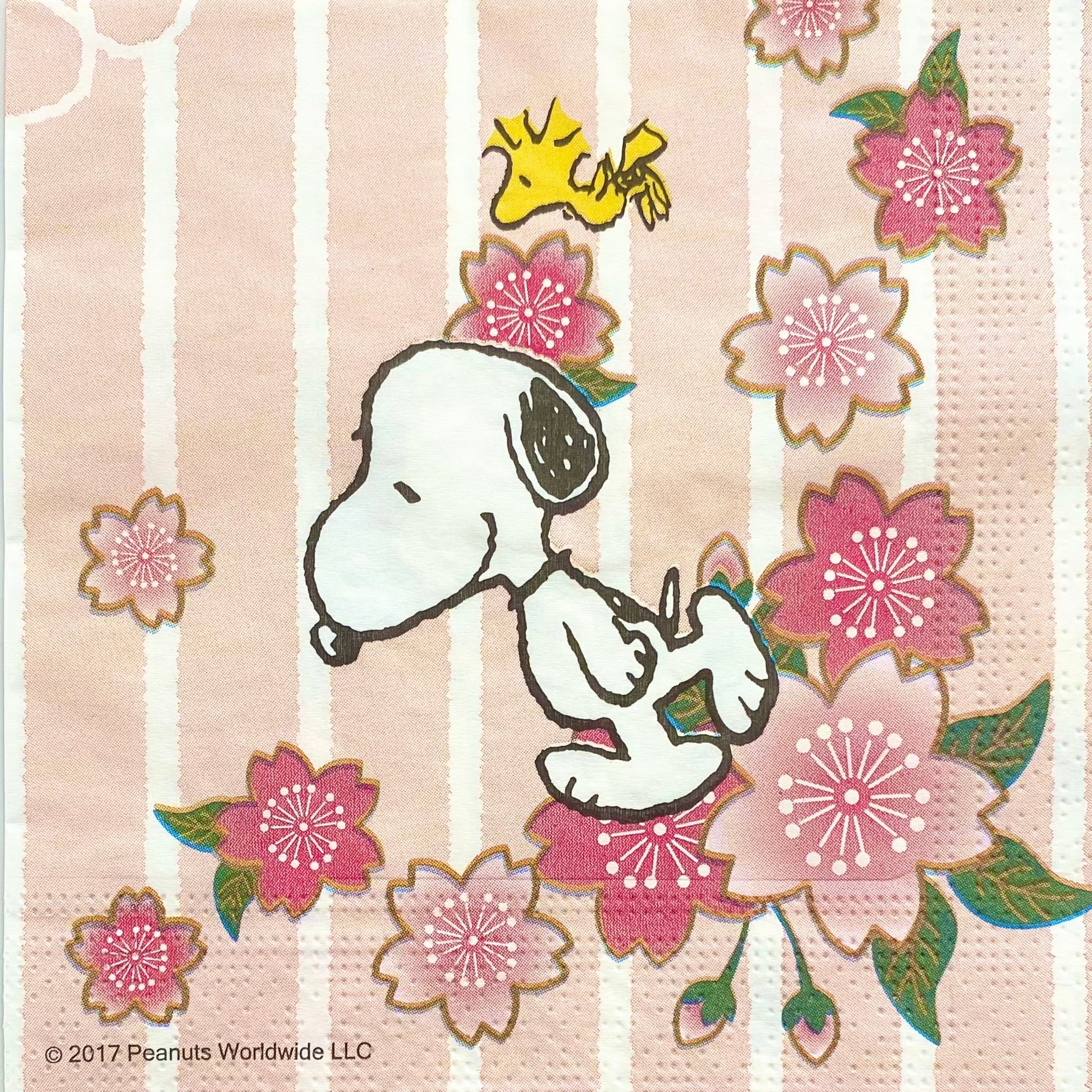 【SNOOPY】バラ売り1枚 ランチサイズ ペーパーナプキン 和柄スヌーピー 四季の花 パステル |  北欧ペーパーナプキンPAPERLETTER（ペーパーレター）