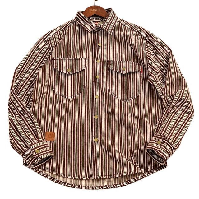 Striped work shirt 21213