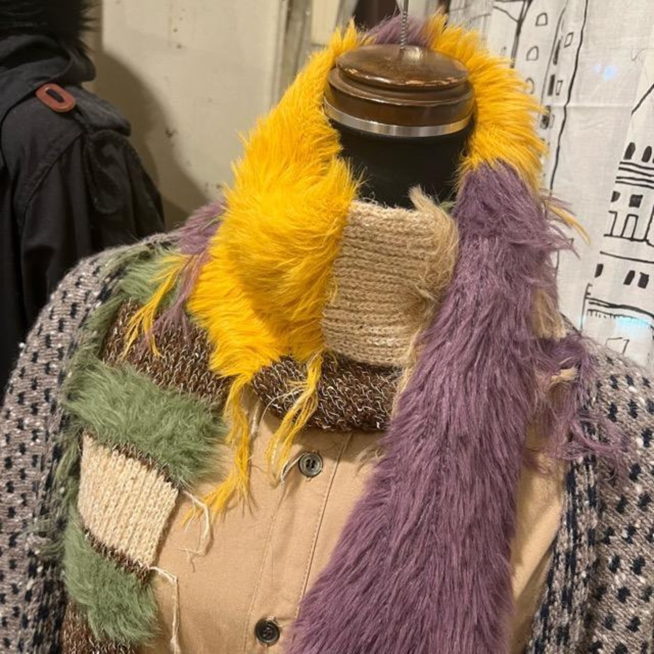 TOPANGA Accessory Fur & Knitted Slim Muffler (2 Colors)