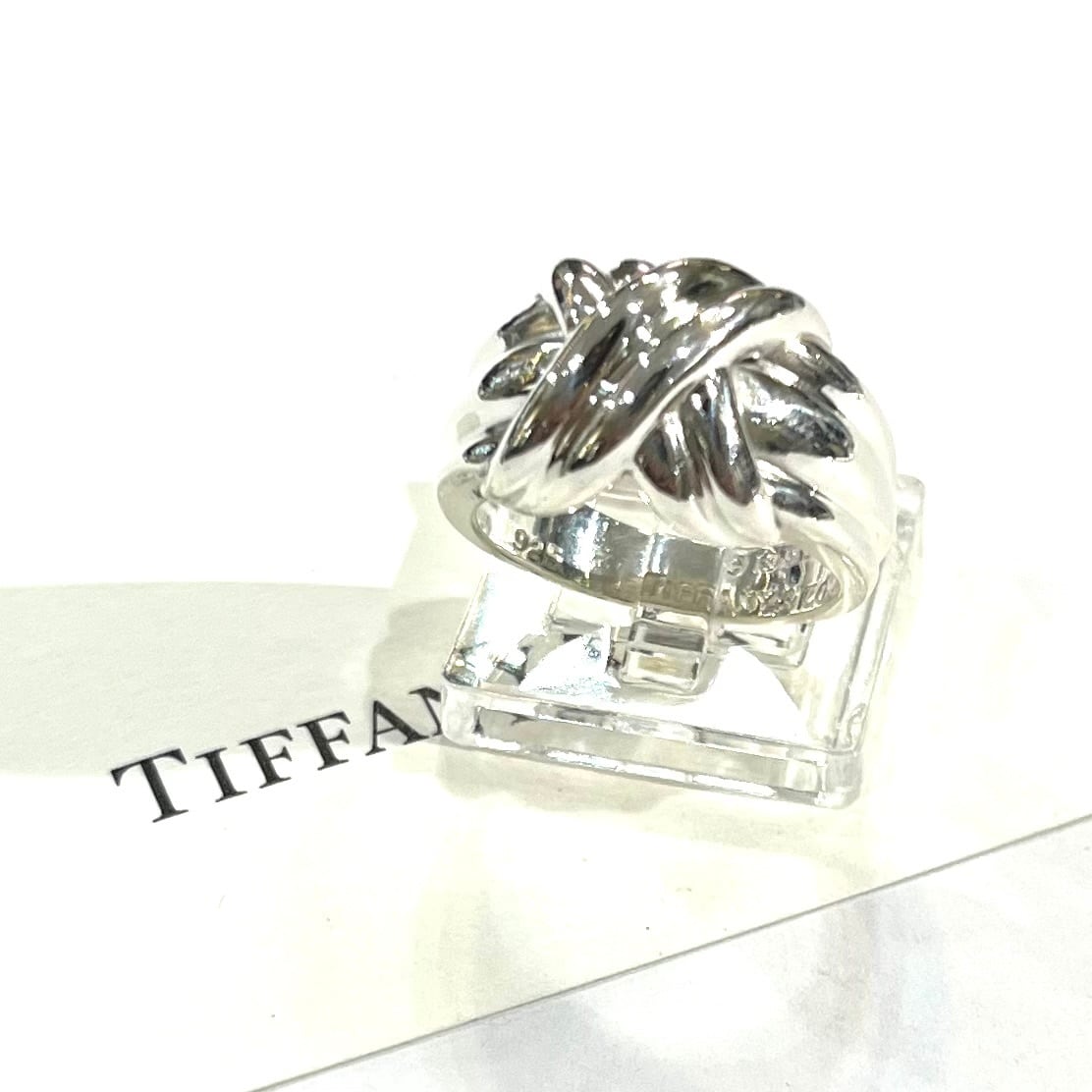 希少【TIFFANY&CO.】【15号】2620 ワイドシグネチャー ワイドリング