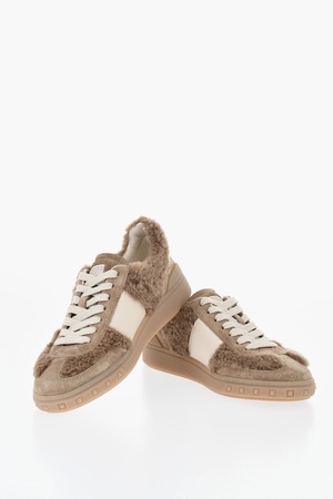 VALENTINO レースアップシューズ スエード・ムートン