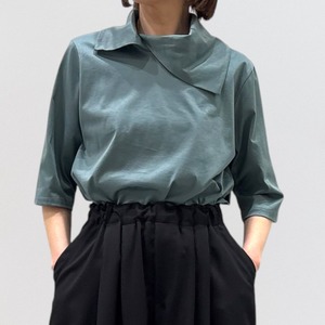mizuiro ind asymmetry collar pullover