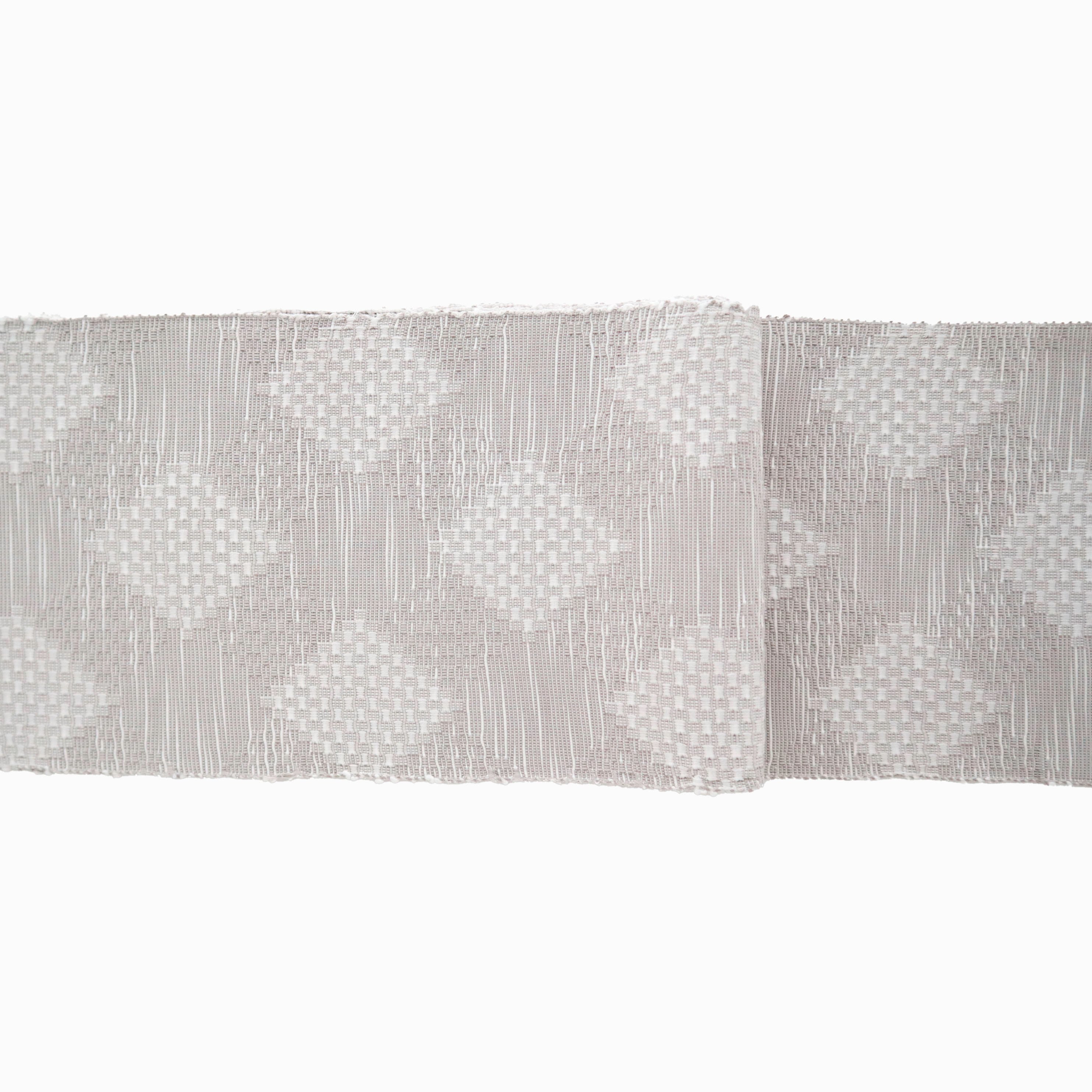 半巾帯 en coton「格子菱（こうしびし）」 snow gray | OLN web shop