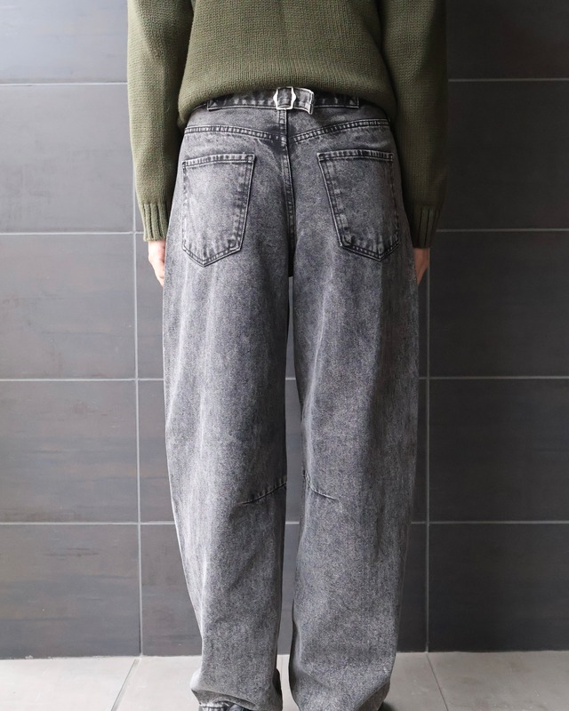 fade balloon denim pants