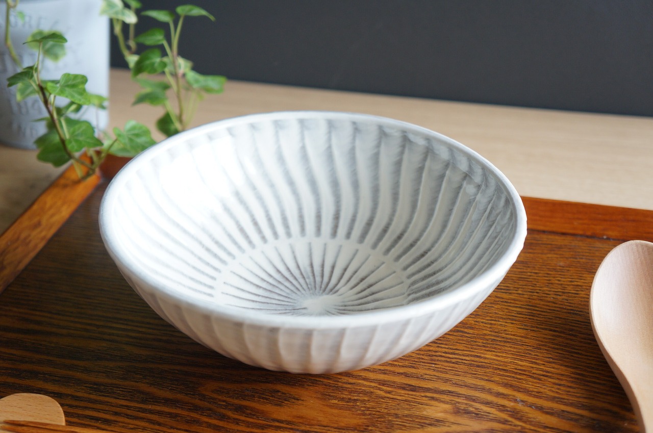 小石原焼　早川窯元　丼　刷毛目　① 【8-287】