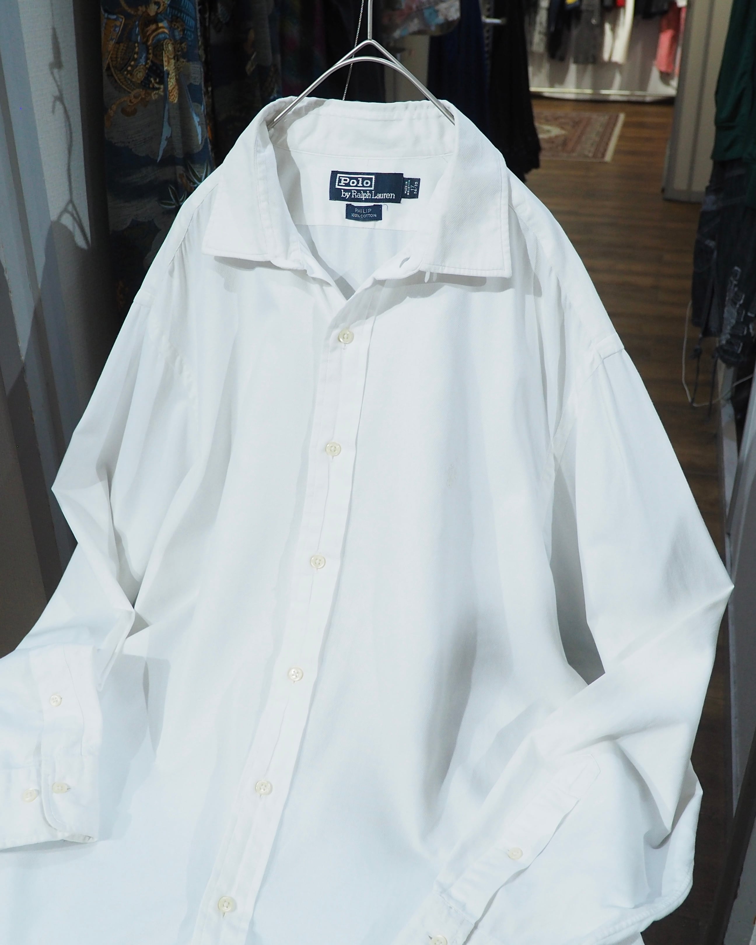 " POLO RALPH LAUREN - White pony " Embroidery vintage loose White Dress shirt
