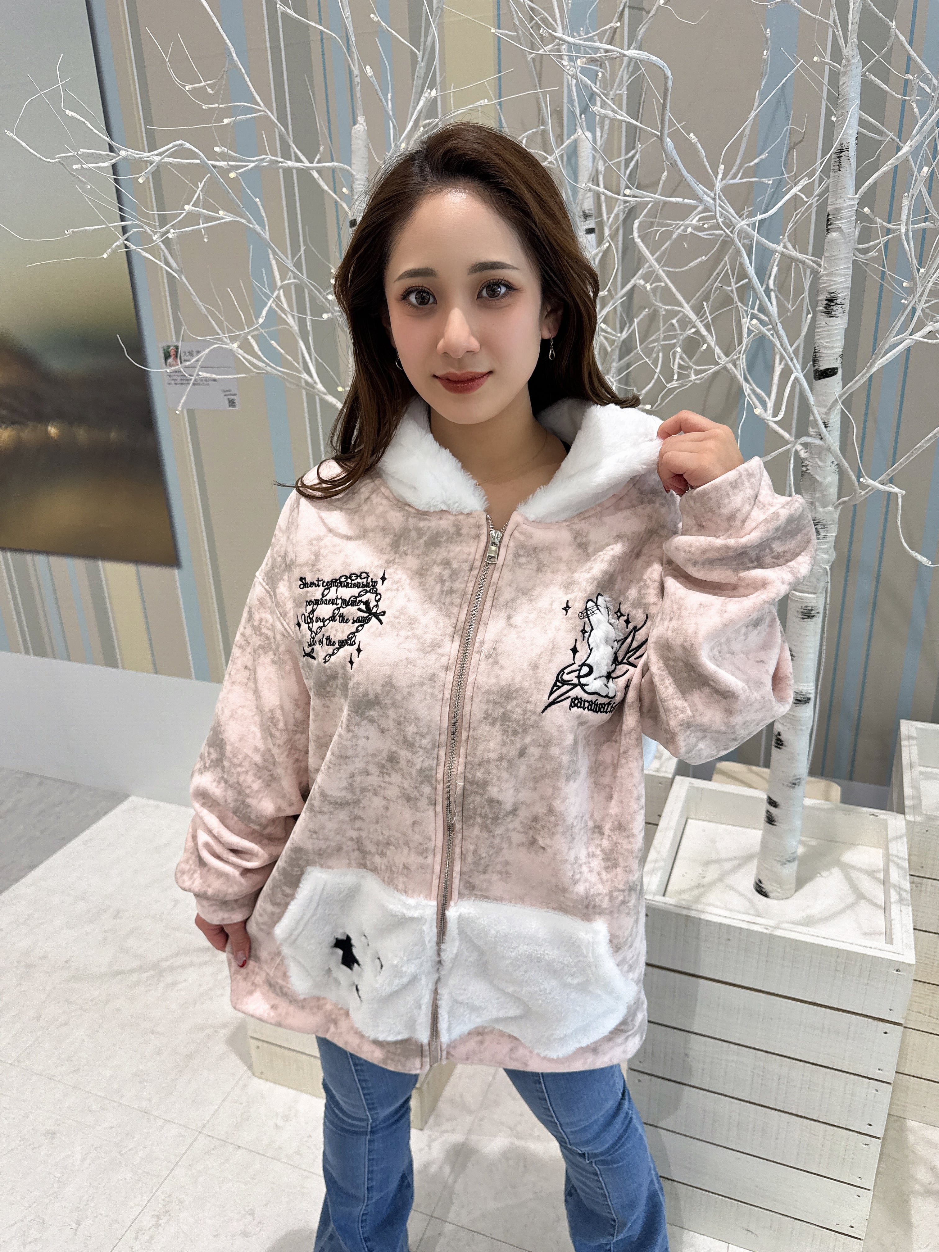 うさ耳ベルトフードパーカー サブカル 地雷 ストリート | 韓国系ユニ