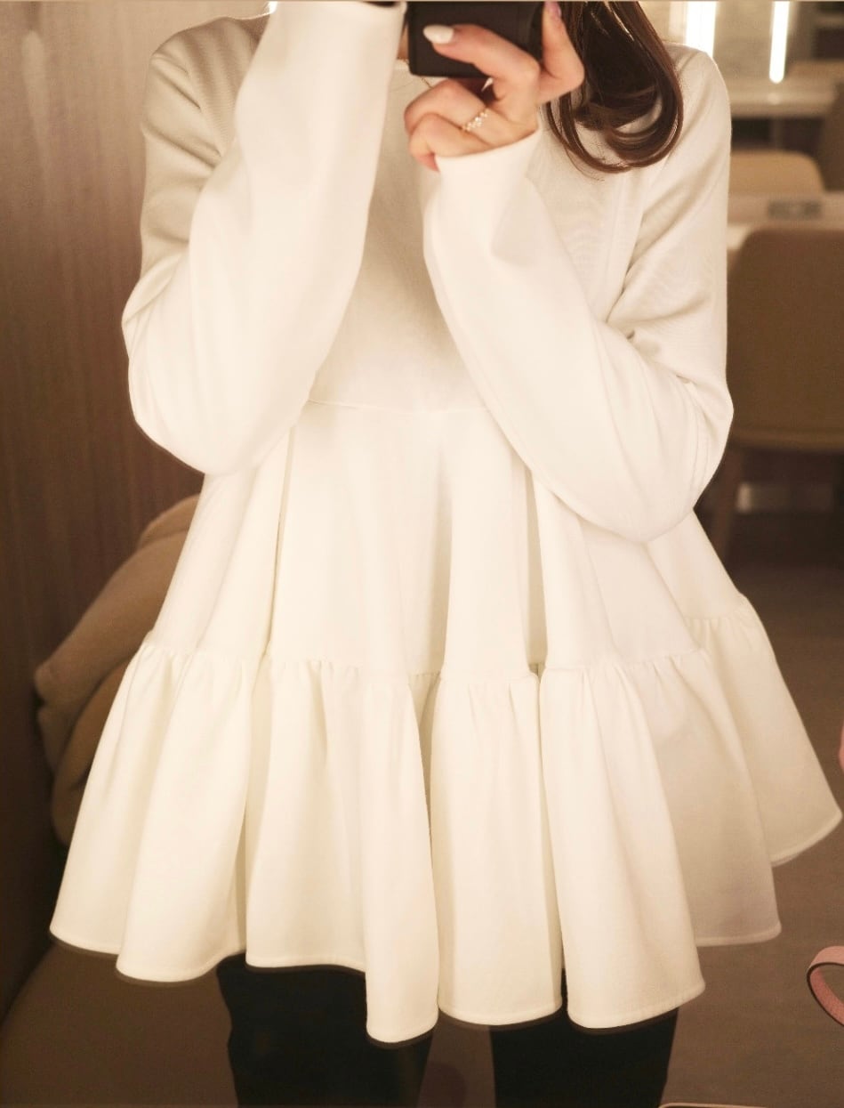 URAKIMOU tiered tops / white | hitomi