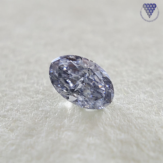 0.035 ct Fancy Light Gray Violet SI1 CGL 天然 ダイヤモンド ルース オーバル グレイ ヴァイオレット（バイオレット）