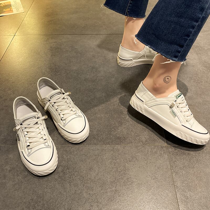 シックな底のレトロな白い靴女性2020年の新しい春のシックな野生の学生カジュアルオルチャンボードシューズ 部族の婦人靴2443458
