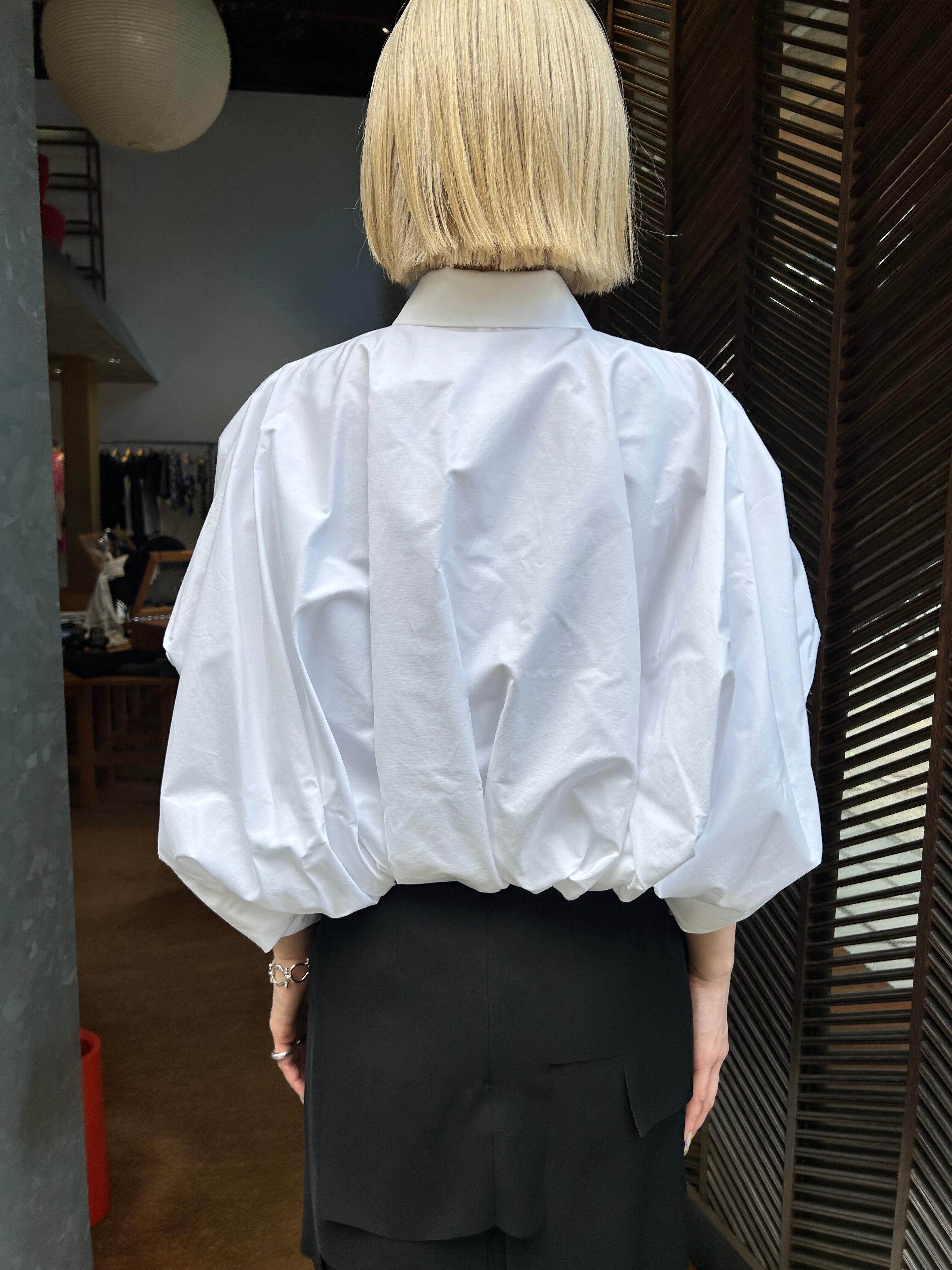 ENFOLD WASHABLE BALLOON CROPPED SHIRT 