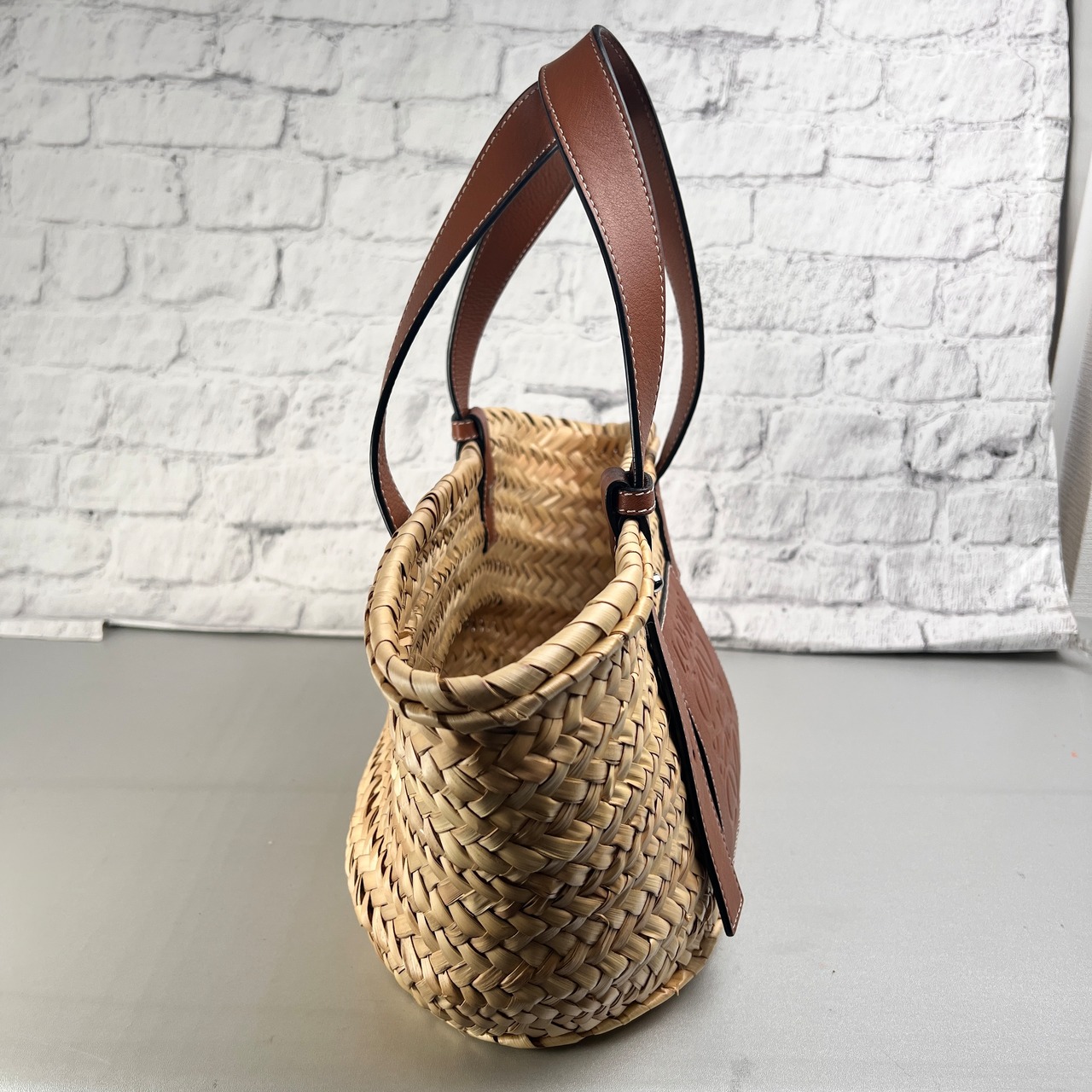 LOEWE ロエベ アナグラム ハンドバッグ ブラウン A-13484