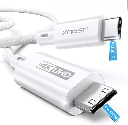 JSAUX USB-C - Mini HDMIケーブル 10フィート (HDMIではありません